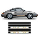 Bold Side Stripes in two colors, Carrera 1979 - 1996 black matt red gloss