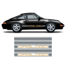 Bold Side Stripes in two colors, Carrera 1979 - 1996 black matt red gloss