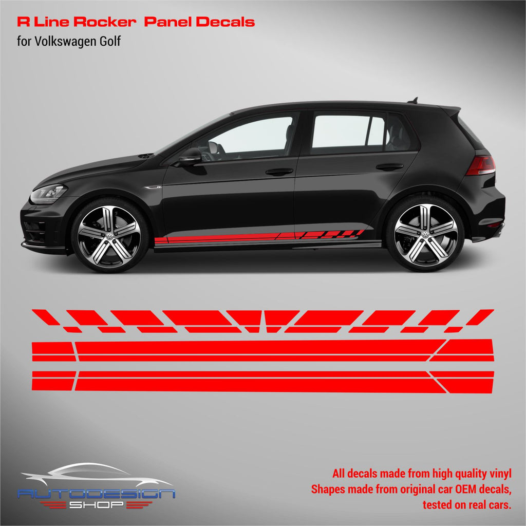 Custom Rocker Panel Decals VW Golf 7 R LINE rocker panel decals 2012 - 2019– autodesign.shop