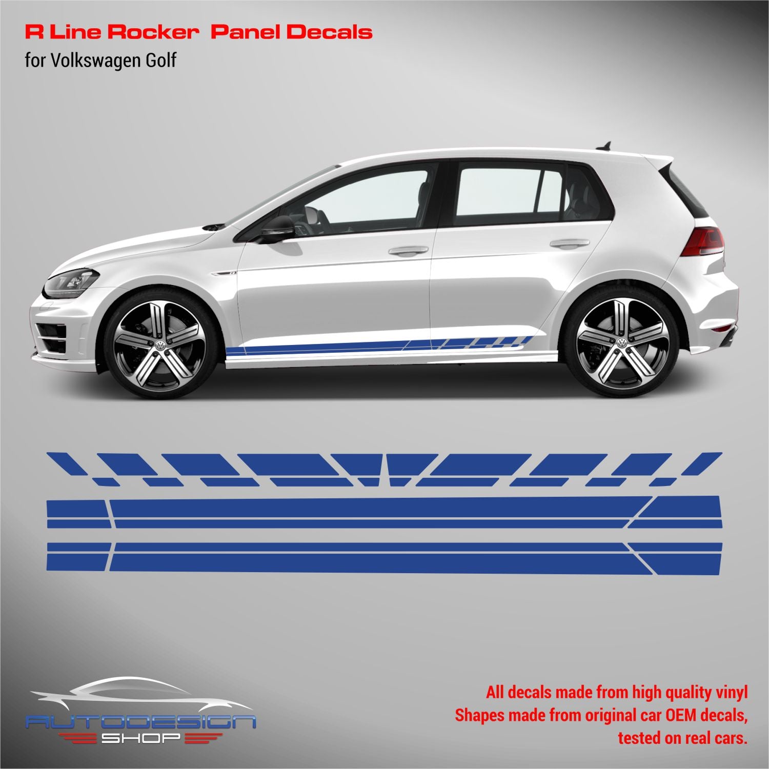 VW Golf 7 R LINE rocker panel decals 2012 - 2019– autodesign.shop