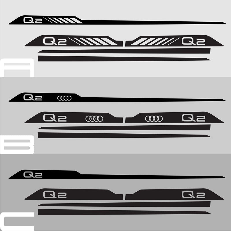 AUDI Q2 Sport Style Racing Stripes Decals - autodesign.shop